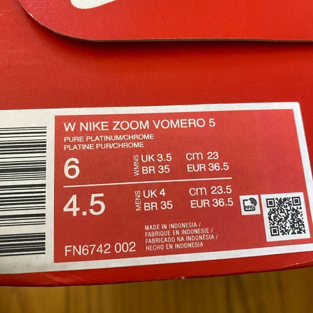Nike Zoom Vomero 5 Sneakers in Pure Platinum, Chrome, & Light Orewood Revolve 6 - Picture 9 of 12